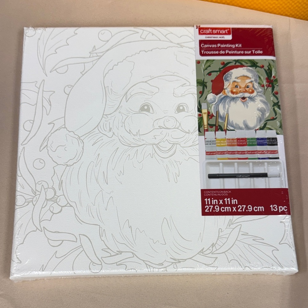 Craft Smart Canvas Painting Kit includes 13 pieces canvas paint brushes marker